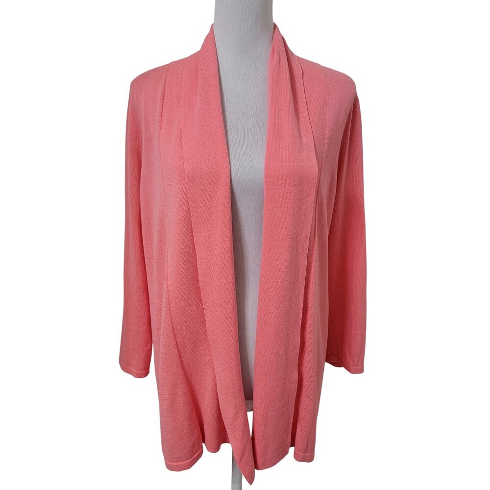 Talbots Size M Coral Shawl Collar Cardigan, Excellent Used Condition